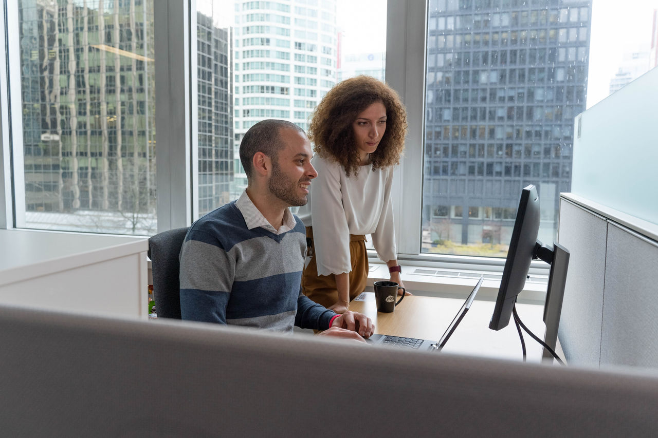 People around desk