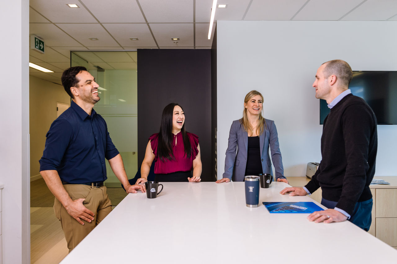People around desk