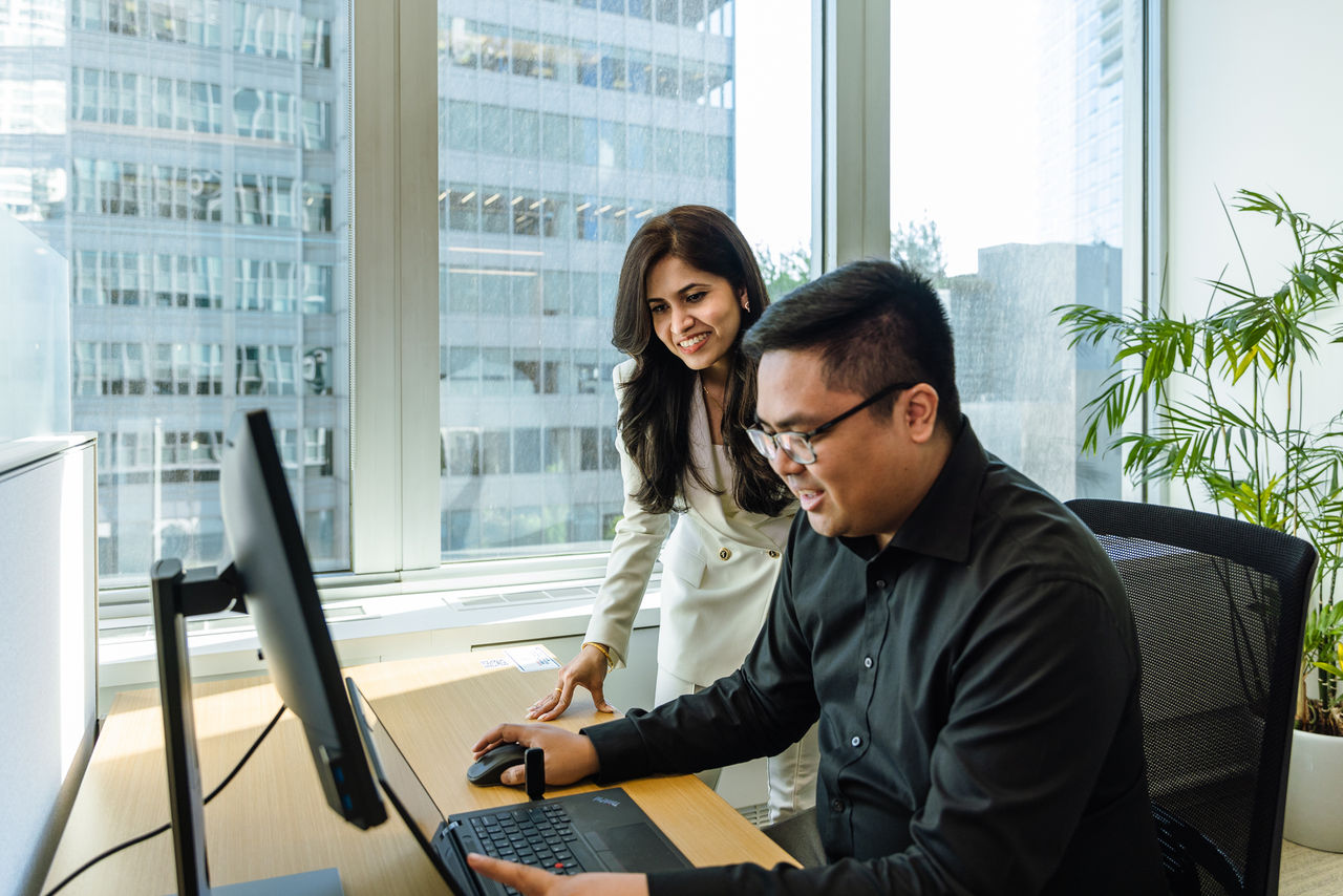 People working at desk