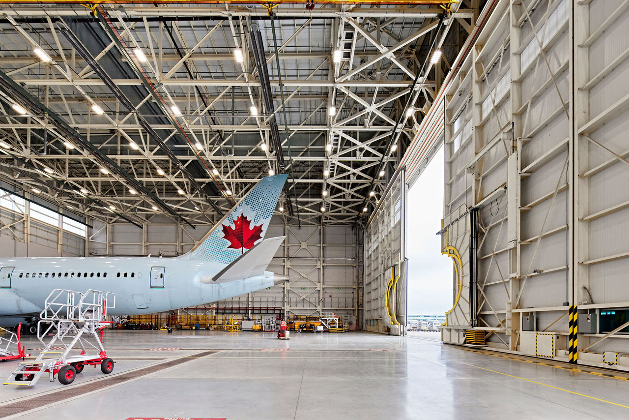 Inside view of the hangar.